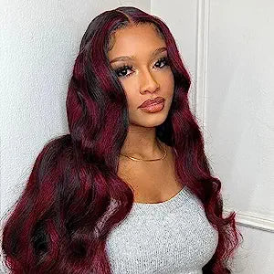 Lixir Burgundy Red ™ 4x4 Glueless Closure Lace 100% Human Hair Transparent Lace Super Double Drawn