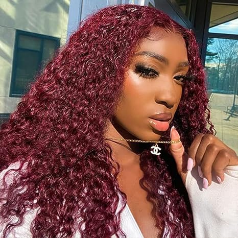 Lixir Burgundy Red ™ 4x4 Glueless Closure Lace 100% Human Hair Transparent Lace Super Double Drawn