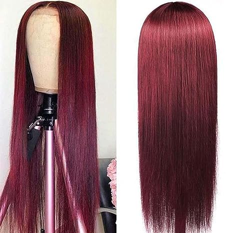 Lixir Burgundy Red ™ 4x4 Glueless Closure Lace 100% Human Hair Transparent Lace Super Double Drawn