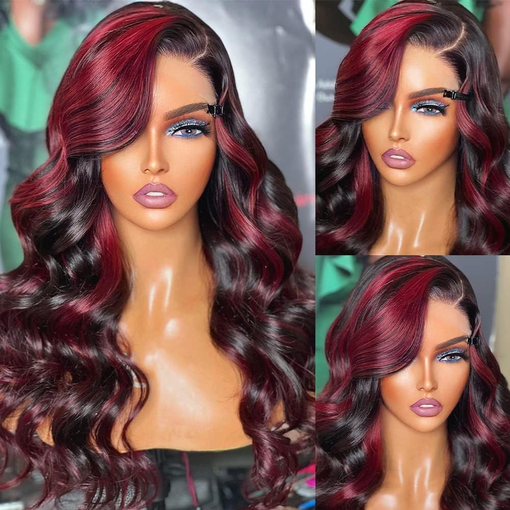 Lixir Burgundy Red ™ 4x4 Glueless Closure Lace 100% Human Hair Transparent Lace Super Double Drawn