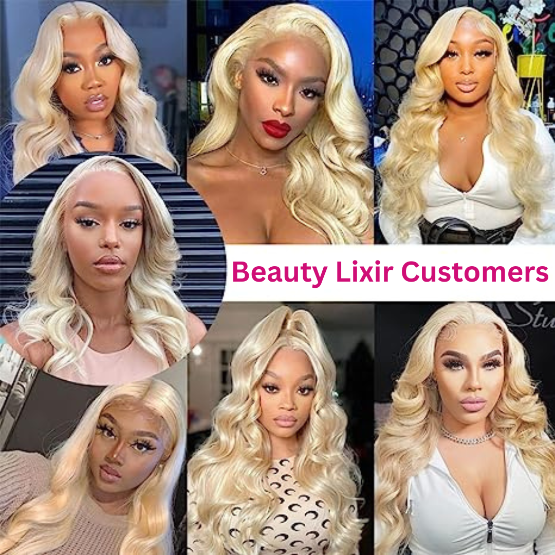 Beauty Lixir 12A Grade Ombre Blonde ™  613 Glueless Lace Front Wig 5 X 5 European Blonde