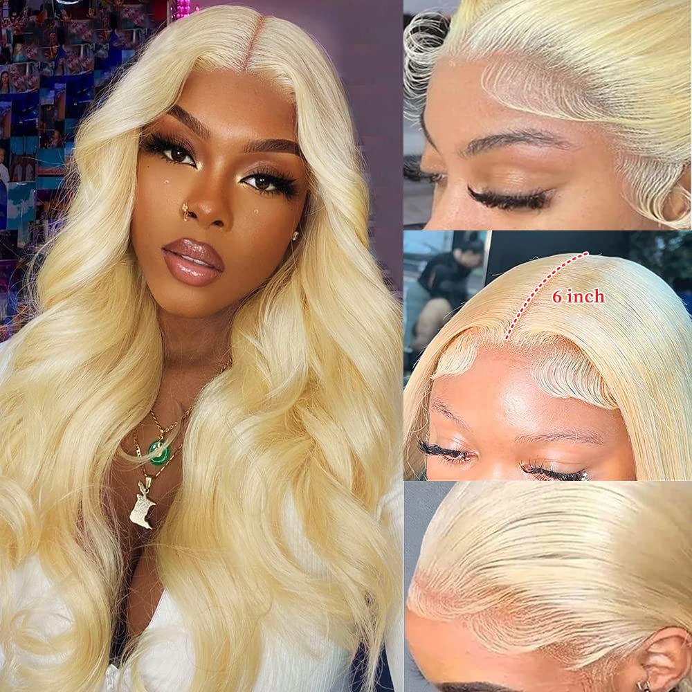 Beauty Lixir 12A Grade Ombre Blonde ™  613 Glueless Lace Front Wig 5 X 5 European Blonde