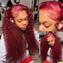 Lixir Burgundy Red ™ 5 X 5 Glueless Closure Lace 100% Human Hair Transparent Lace Super Double Drawn