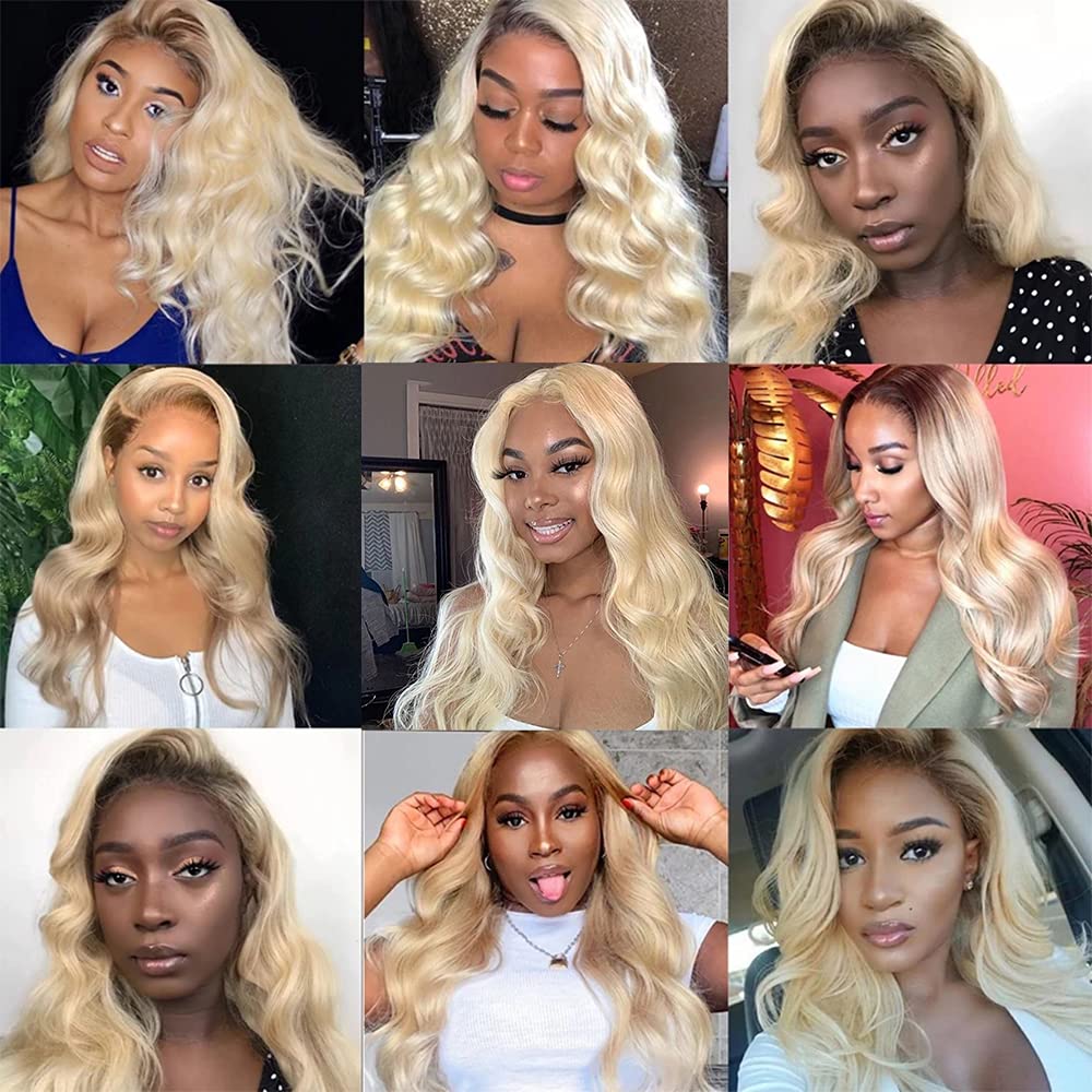 Beauty Lixir 12A Grade Ombre Blonde ™  613 Glueless Lace Front Wig 5 X 5 European Blonde